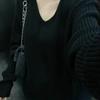Early Autumn Black V-neck Sweater for Women Unique and Niche Knitted Top for Autumn and Winter