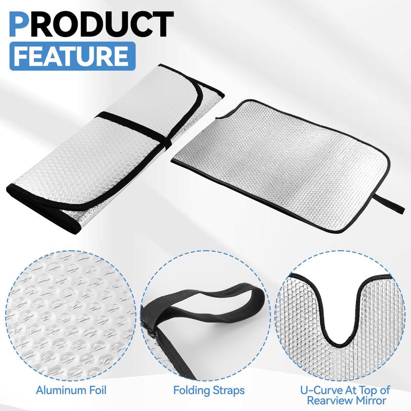 For Jeep Wrangler JK-JKU-TJ Sun Visor Windshield Sun Shade Cover UV Heat Protector Fit 1996-2000 2001 To 2018 2/4 Door Models