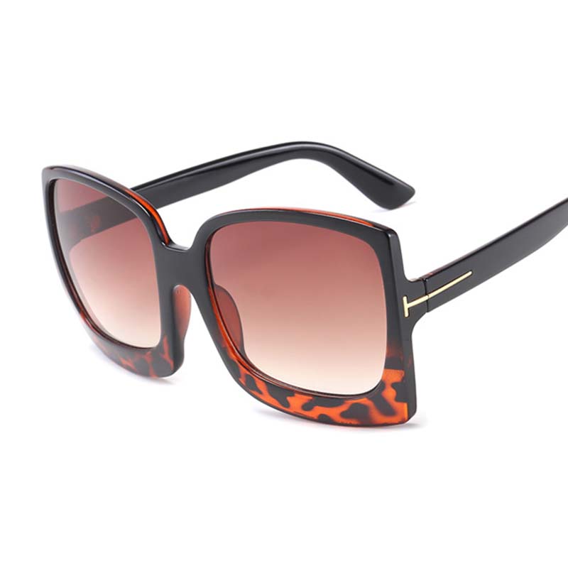Oversized Shades Sunglasses Woman Black Fashion Square Sun Glasses For Female Big Frame Vintage Gradient Sexy