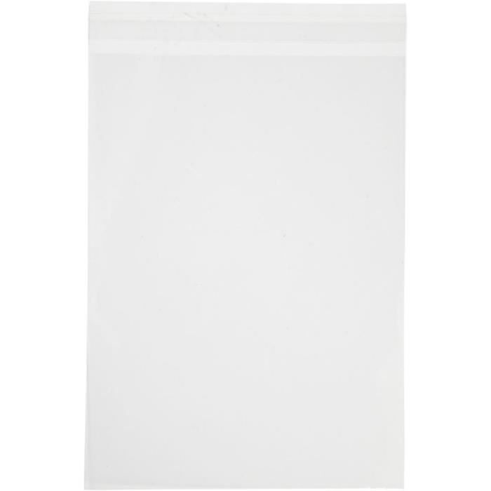 Clear Flat Self-Adhesive Bags - 16.8 X 23 Cm - 50 Pcs