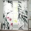 Bamboo Leaf Petal Blooming Sheer Curtain For Bedroom Tulle Voile Curtain For Kitchen Living Room Decor Window Treatment