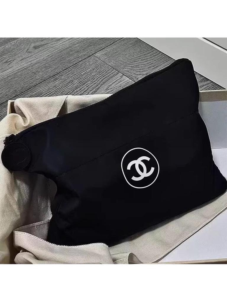 Chanel Borsa per Cosmetici Pieghevole Impermeabile Nera di Grande Capacità, Necessaire da Viaggio