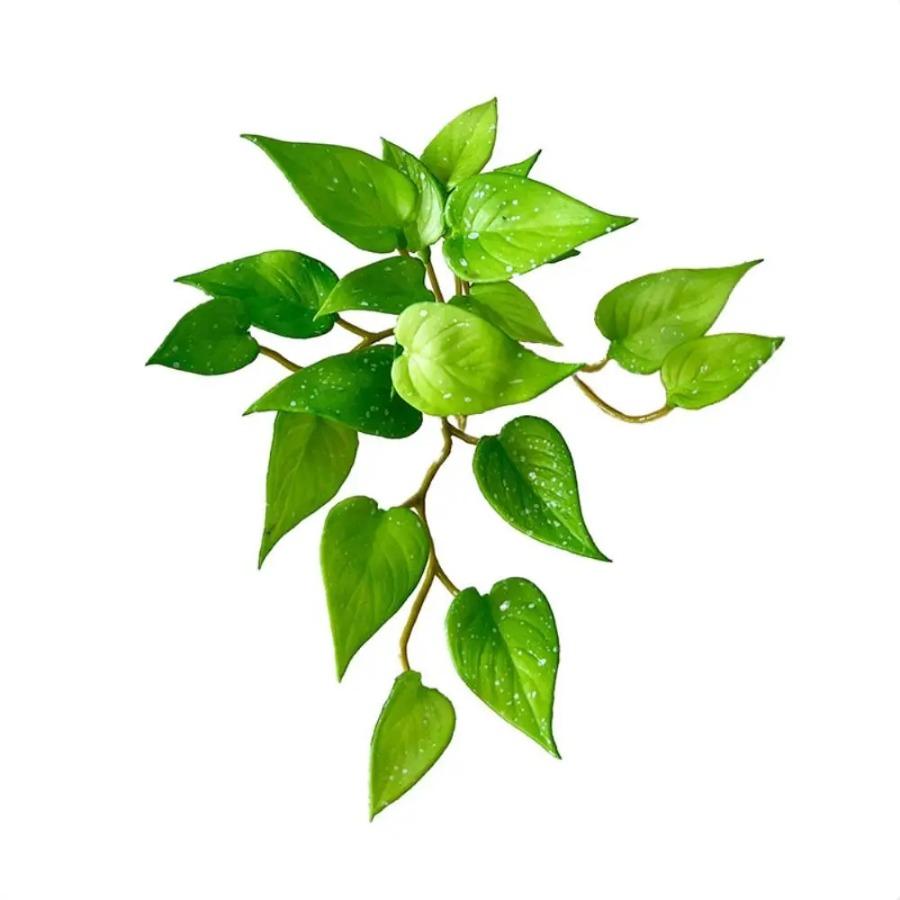 Soft Glue Artificial Plant Green Plants Wall Faux Copper Coin Grass Home Office Wall Hanging Succulent Plants Leaves Home Office