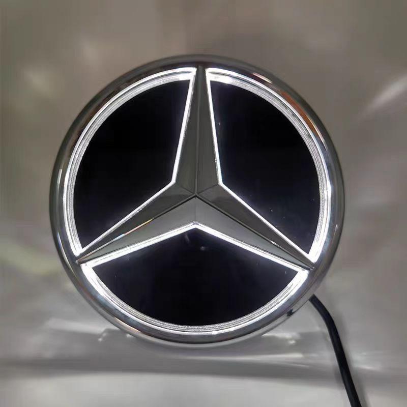 Car Sticker Car Front Grill Logo Light mirror face LED Badge Emblem Luminous Decorative Light For Mercedes Benz W213 E-Class