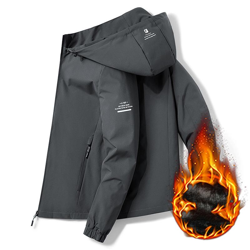 

Thicken In Autumn and Winter Men Hooded Jacket Men s Windbreaker Outerwear Coat, Casual Cargo Jacket 5XL