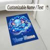 Elephant Theme Crystal Velvet Rug Personalized Custom Name Text Soft Floor Mat Home Decor