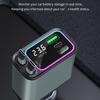 65W Car Phone Charger with Double Type C & USB Port Retractable Cables & LED Electric Display Aluminum PC ABS for Vehicle