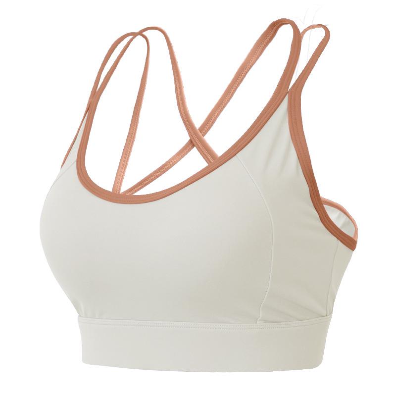 

Противоударный спортивный бюстгальтер: Слитный топ для йоги и пилатеса M слоновая кость/белый