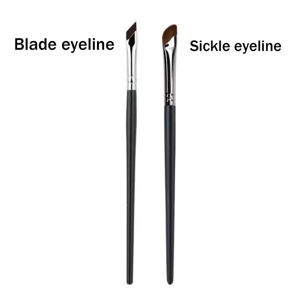 2pcs Eye Shadow Brush Ultra Thin Sickle Diagonal Makeup Brush Horizontal Silkworm Brush Eyebrow Brush