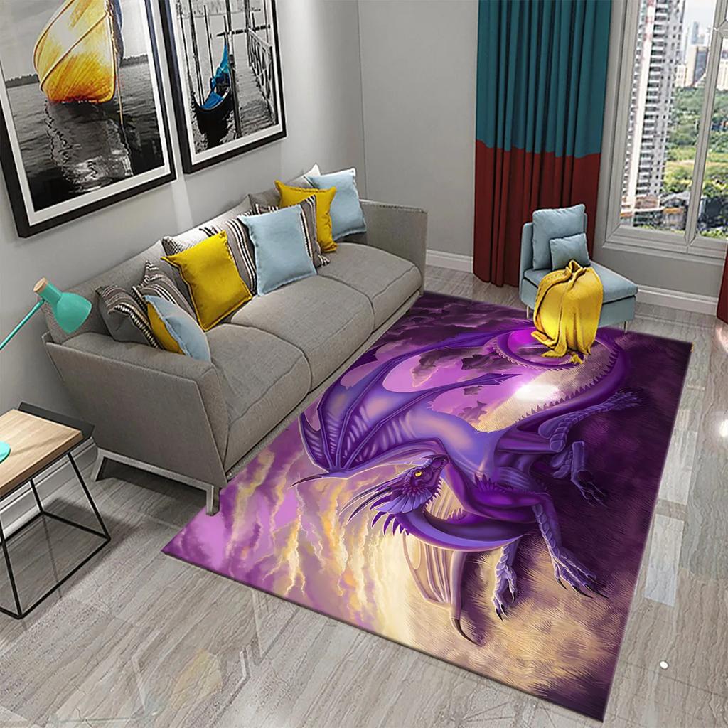 Modern Dragon Pattern Carpet for Living Room Bedroom Bathroom Entrance Non-slip Carpet for Children Play Home Decor Floor Carpet