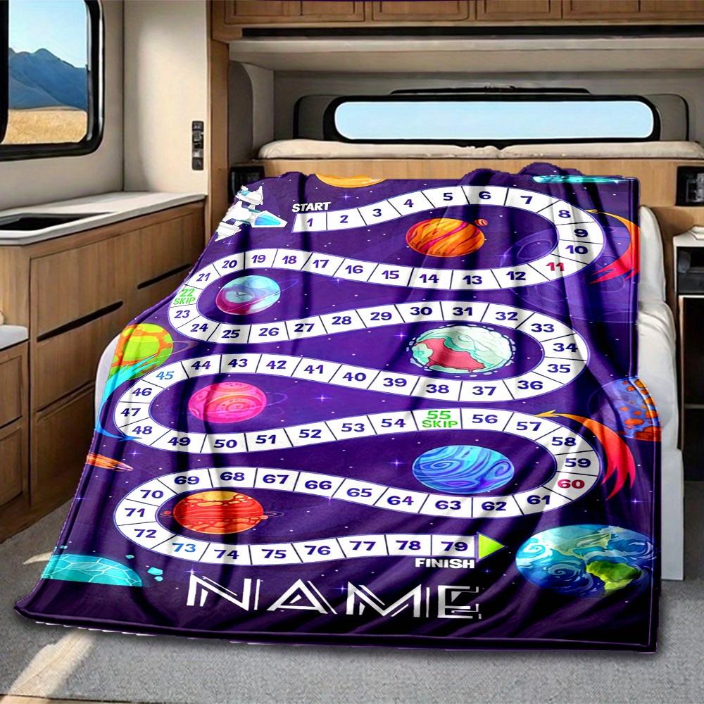 Space Adventure Customize Your Name Rv Blanket Comfortable Soft Lightweight Multipurpose Blanket For Travel Camping Picnics Sofas Rvs Beds Living