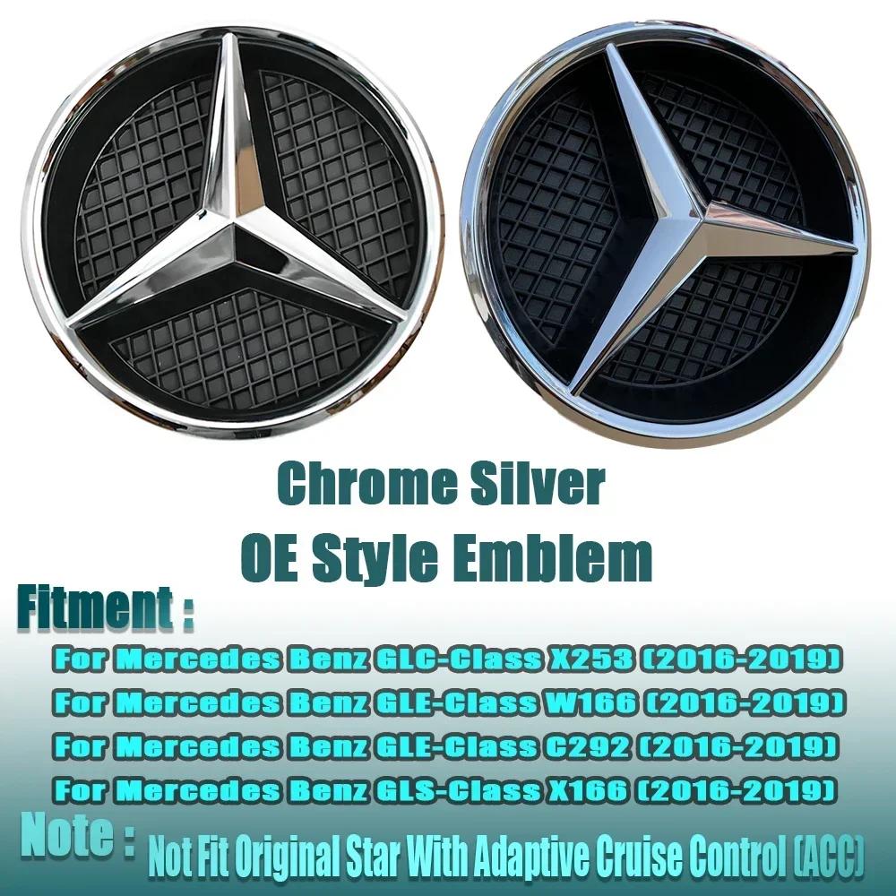 Autoaufkleber Für Mercedes Benz Silberner Rand Neuestes 3D-Stil Emblem Für Mercedes Benz GLC X253 GLE W166 C292 GLS X166 OE-Stil Em