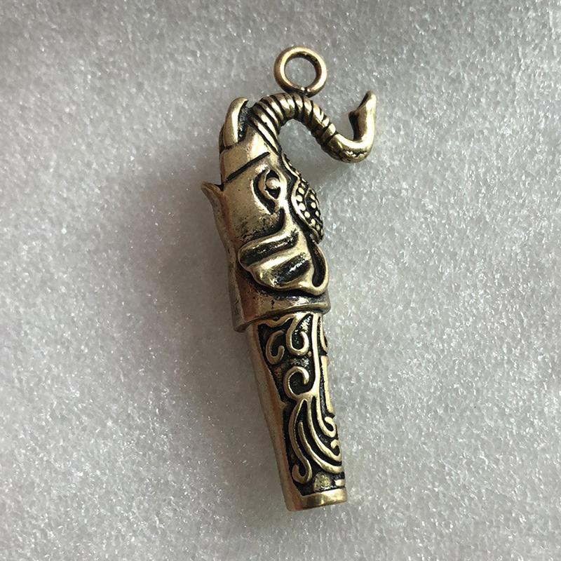 Sun Wukong Brass Whistle Ornaments Keychain Pendant Retro Decorative Figurines Dragon Head Copper Whistle Souvenir Car Pendant