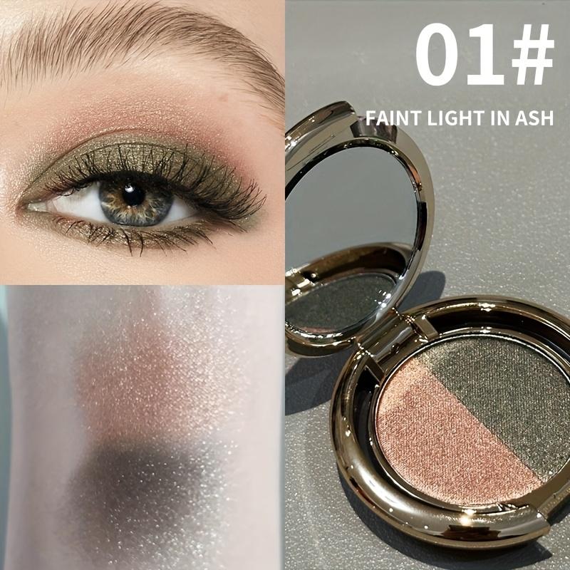 Zweifarbiger Lidschatten Schimmer & Smoky Braun/Blau-Schwarz Mehrfarbige Lidschattenpalette - Nass-/Trockenformel, Langanhaltender wasserfester & schweißfester Lidschatten