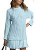 2025 Autumn/Winter Women's Knitted Solid Color Sweater & Short Skirt Set - Casual Bestseller