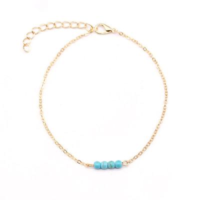 Boho Ankle Bracelets Universal Turquoise Jewelry Wear-resistant Bohemian Style Decorations Valentines Day Anklets for Women Set