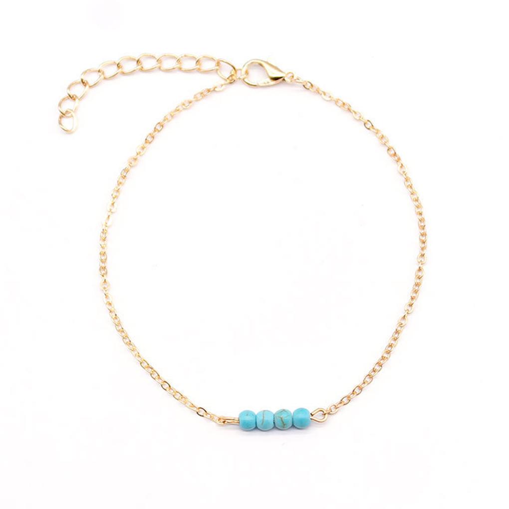Boho Ankle Bracelets Universal Turquoise Jewelry Wear-resistant Bohemian Style Decorations Valentines Day Anklets for Women Set