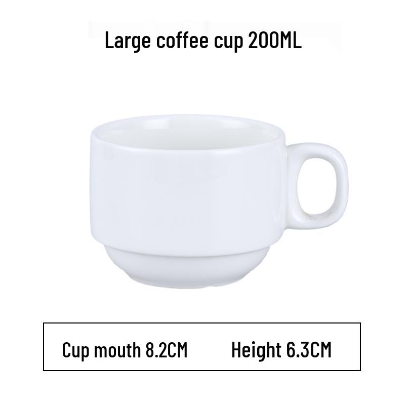 European Latte Art Cappuccino Cup & Saucer Set - White Ceramic Tea/Coffee Cup for Hotel Guest Room