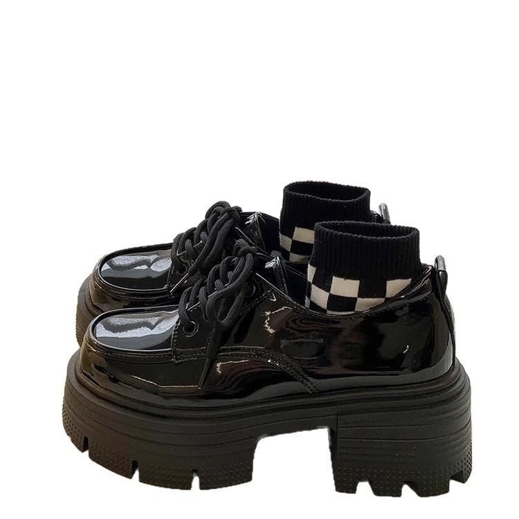 French retro platform shoes women's British style 2025 autumn new Mary Jane loafers heightening casual small leather shoes