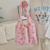 Large Capacity Plush Heart Bucket Bag Stylish Shoulder Tote For Daily Use