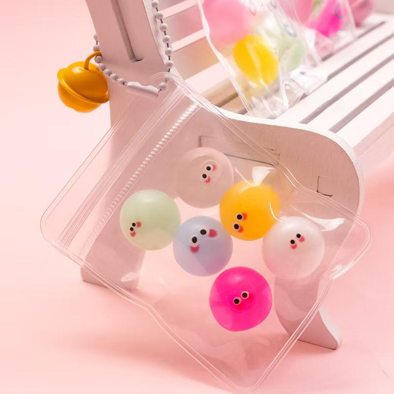 Transparent Emoji Small Nose TPR Stress Relief Fidget Ball - Cartoon Dumpling Toy