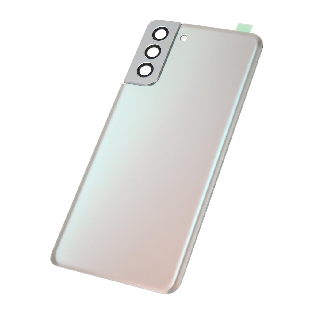 Replacement Back Glass Cover for Samsung Galaxy S21 Plus Rear Glass Door Cover with Pre Installed Camera Lens Silver