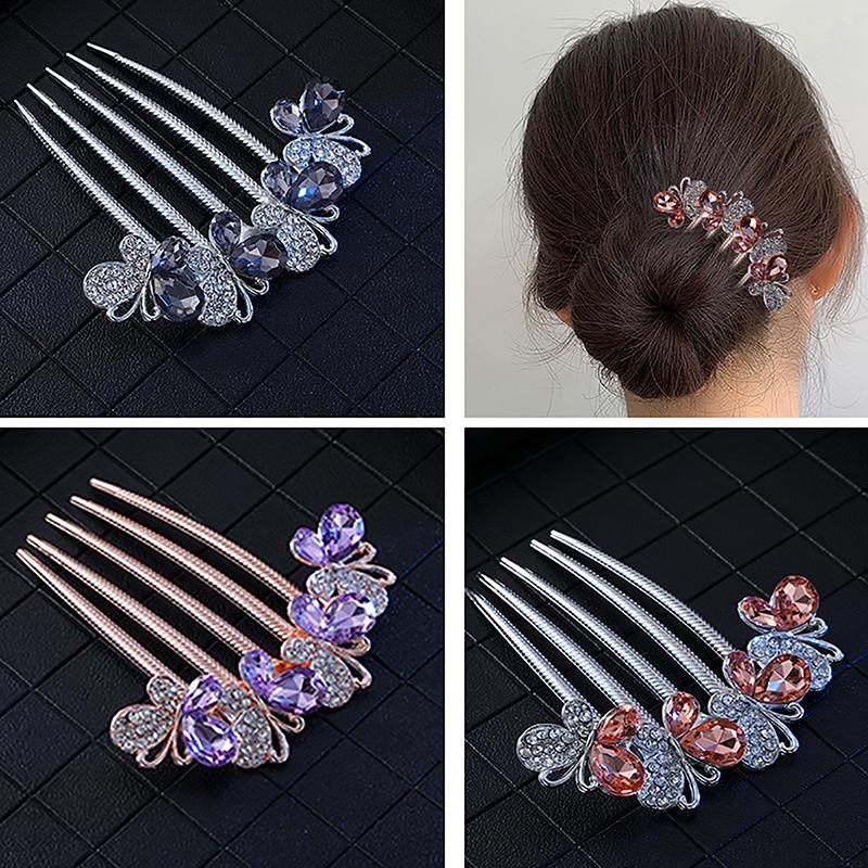 Vintage Blumen Haarspangen Koreanischer Stil Perle Haarkämme Glänzende Haarnadeln Für Frauen Haarschmuck