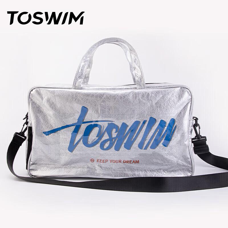 TOSWIM Swimming Bag, Dry And Wet Separation, Waterproof Storage Bag, Crossbody Fitness Bag, Silver