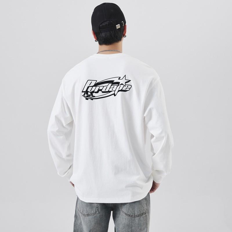 

Осенний белый свитер мужской модный брендовый тяжелый свободный большой размер с круглым вырезом и надписью топ с длинным рукавом осень и зима 4XL белый