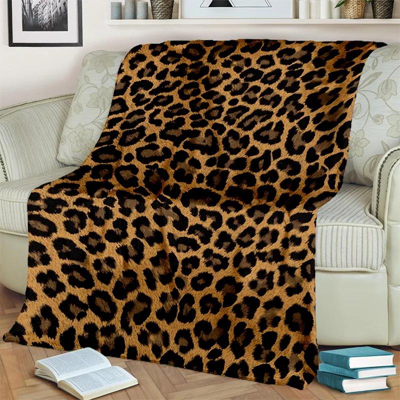 3D Wild Leopard Stripe Print Series Blanket,Soft Throw Blanket for Home Bedroom Bed Sofa Picnic Travel Office Cover Blanket Kids