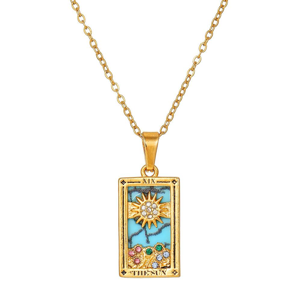 Vintage Stainless Steel Geometric Necklace With Cross Element And Multilayer Chain For Unisex