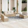 VidaXL Garden Lounge Set with Cushions 7 Pcs Beige Braided Resin 3218818