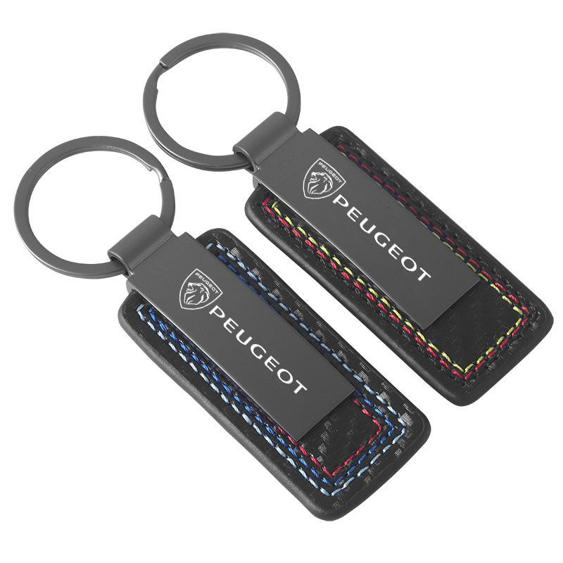 2026 Hot Car Sticker Leather Car Key Chain Anti-loss Keyring For Peugeot 307 308 206 207 3008 2008 406 407 408 508 301 208 Rifte