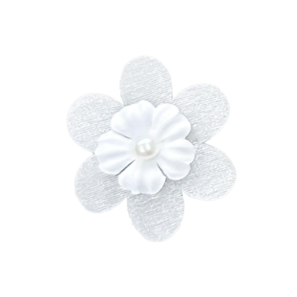 30PCS Handmade Organza Flowers Applique Pearls Clothes Patches  for Clothes Bag Hair Clips