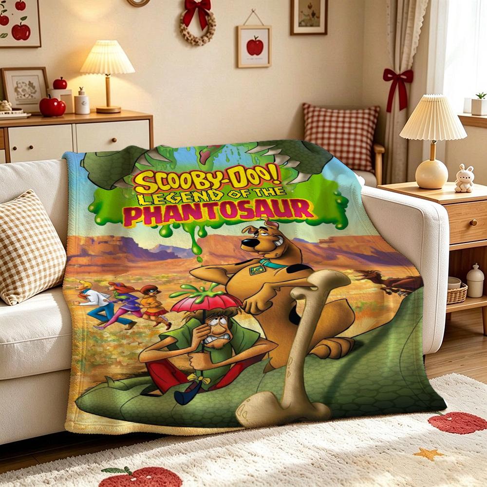 Scoobydoo Mystery Machine Anime Cartoon Flannel Blanket Comfortable Skinfriendly Throw Blanket For Bedroom Bed Sofa Home Decor Christmas Gift