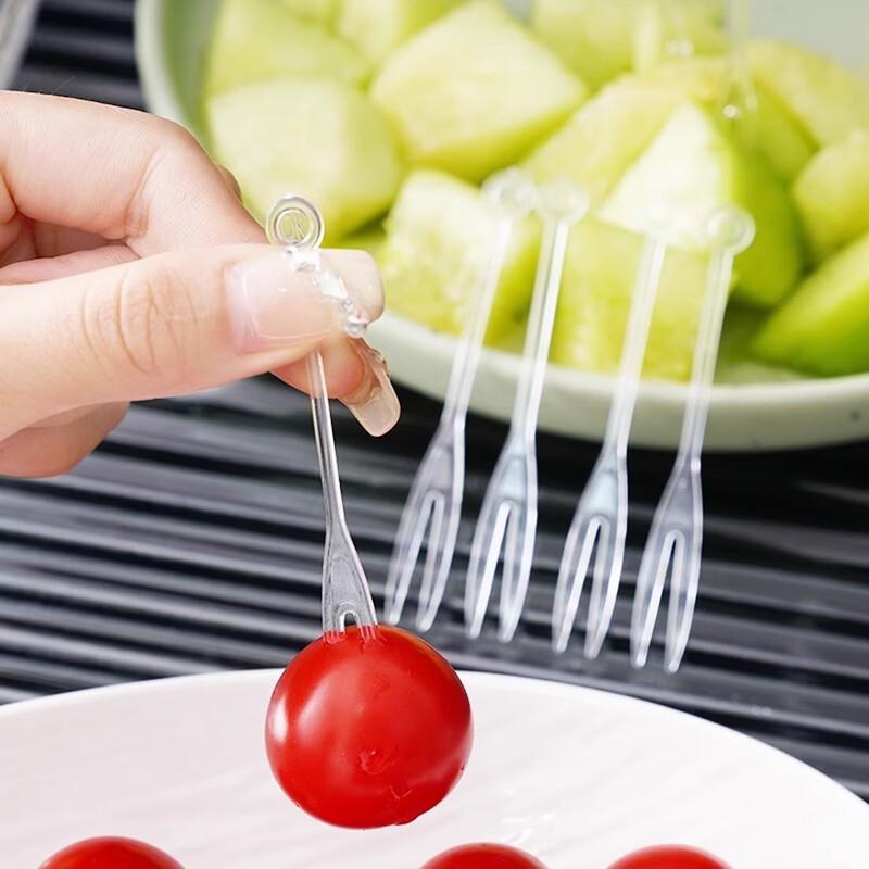 ZISIZ Disposable Plastic Fruit and Cake Forks