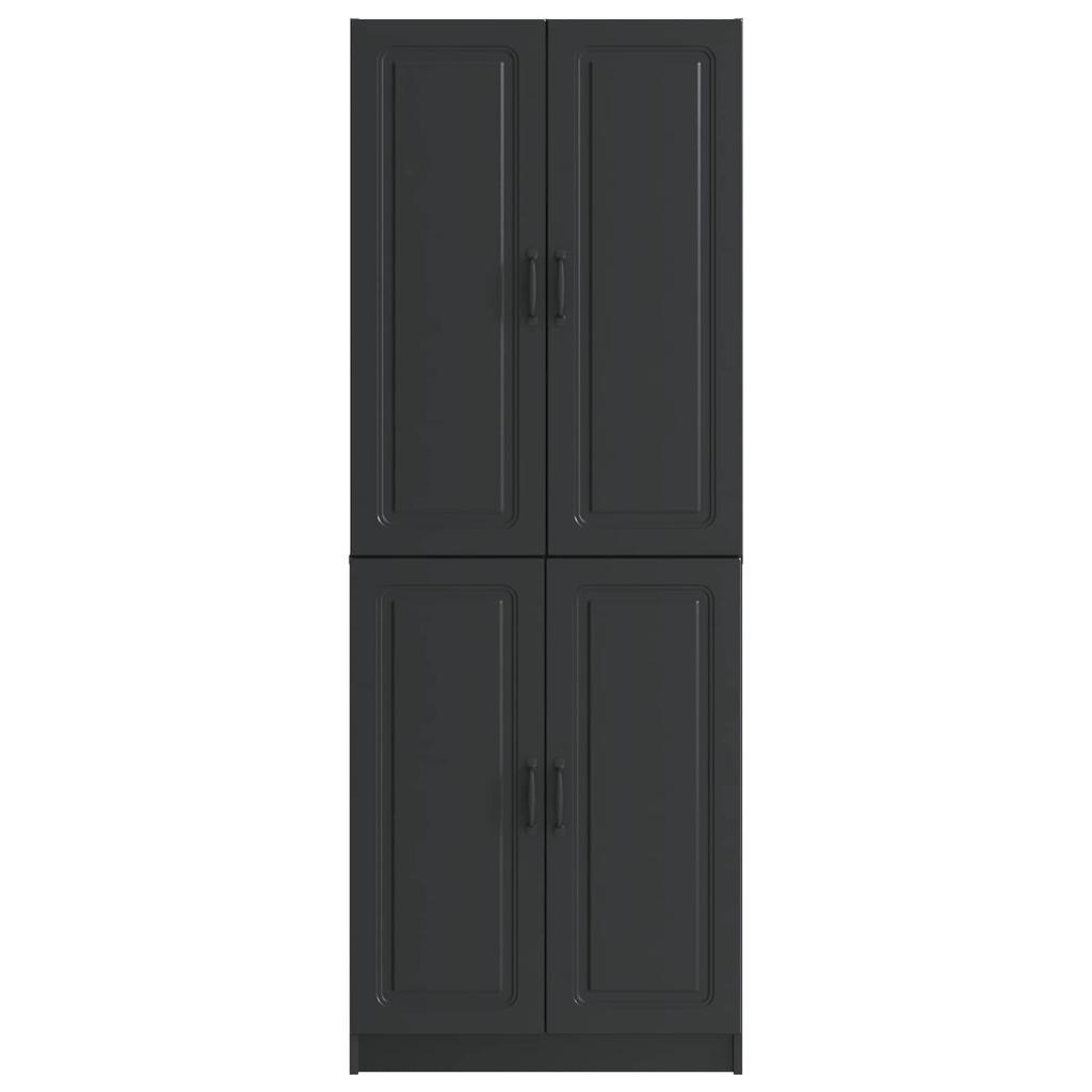 Cabinet Set 2 pcs Black Wood Based Material