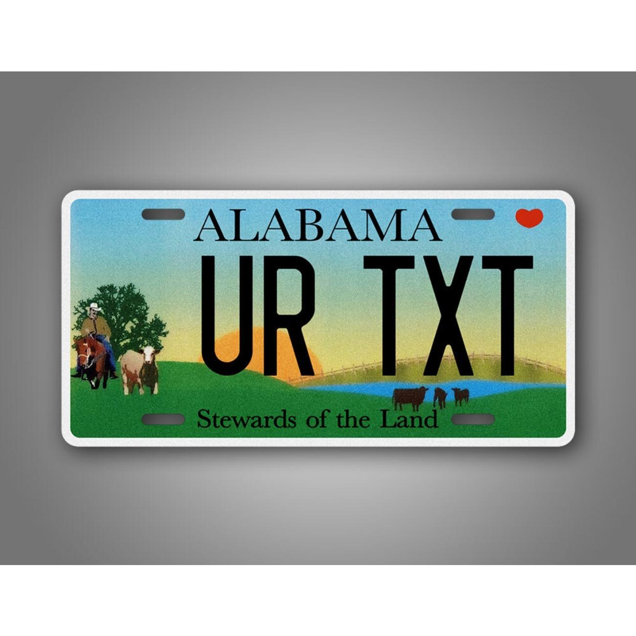 

Vintage Alabama Custom License Plate Tin Sign Wall Decor білий