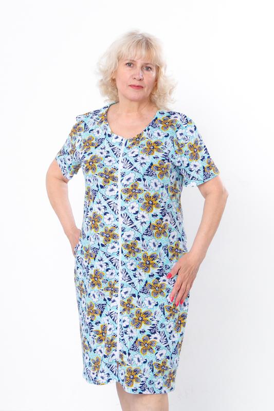 Damen Atmungsaktiver Sommer-Bademantel – Weiche Baumwolle Kulir mit durchgehendem Reißverschluss & Schicken Prints, Alltagskomfort, Sommer, 8205-002 HC