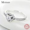 Exquisite 925 Sterling Silver Vintage Hearts AAA Clear CZ Finger Rings for Women Luxury Wedding Statement Jewelry Bijoux