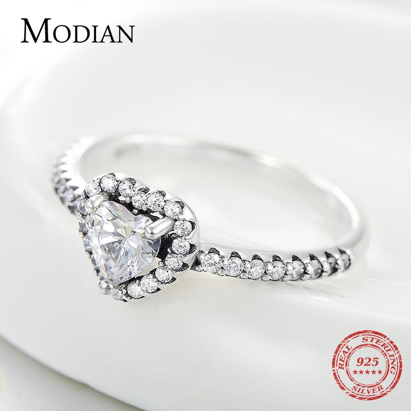 Exquisite 925 Sterling Silver Vintage Hearts AAA Clear CZ Finger Rings for Women Luxury Wedding Statement Jewelry Bijoux