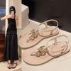 Fashion Women's Sandals Fashion Outdoor Casual Sandals Metal Buckle Design Sandal Non Slip Flat Sandals for Women Summer Roman Sandalias