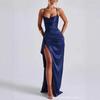 2026 Sommer Elegantes Einfarbiges Träger-Kleid mit Offenen Schultern für Damen