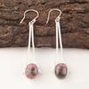Natural Black Rhodonite 925 Silver Anniversary Gift Dangling Earrings Jewelry EE-136-26