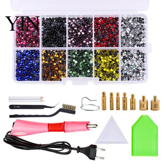 Flatback Rhinestone Setter Wand Hotfix Applicator Kit with 7 Tips, Hot Fix Tool Tool, for DIY Clothing Fabric Craft Projects Shoes Bags