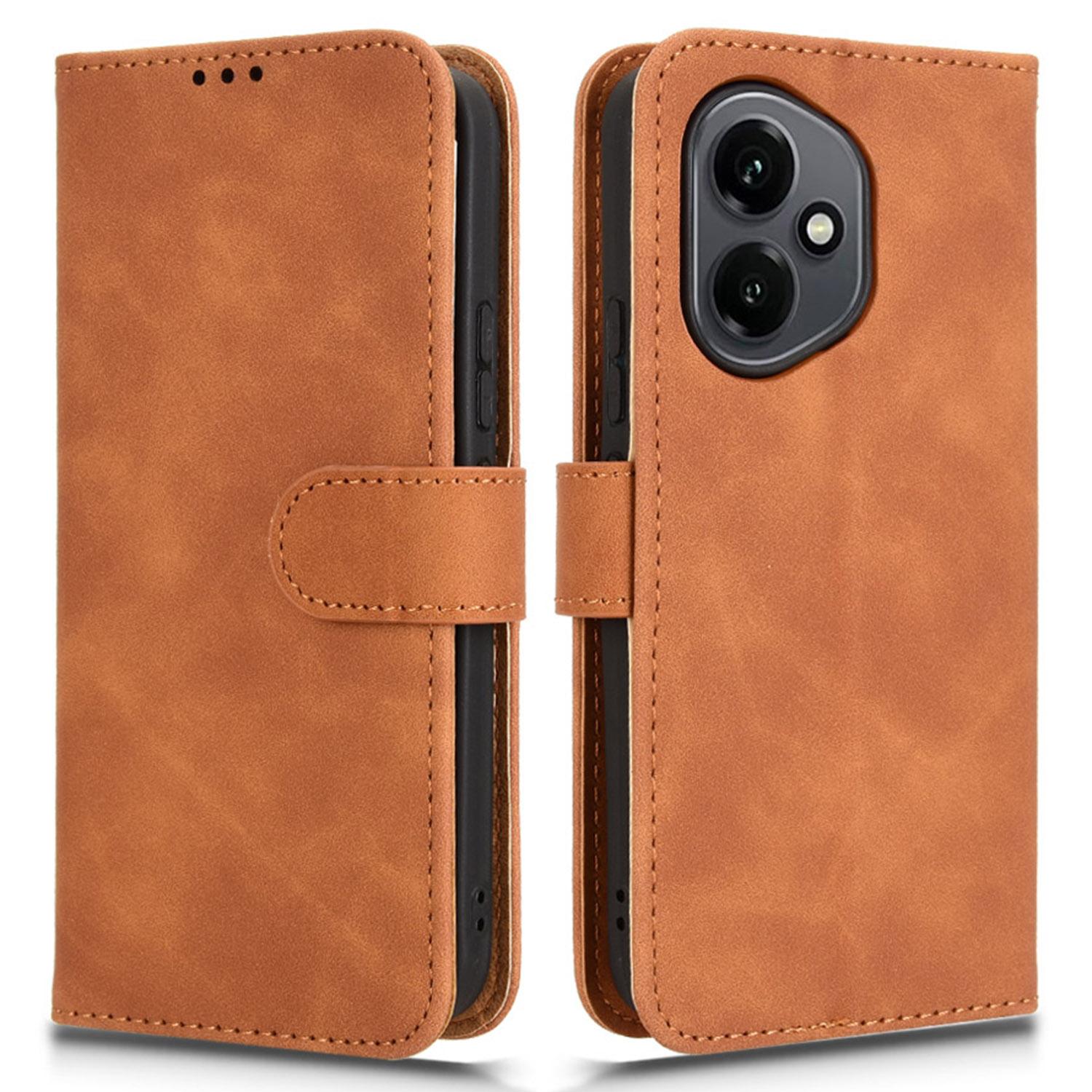 

Для Honor 400 Шкіряний Чохол Шкіряний На дотик Протиударний Чохол-гаманець Книжка для Телефону Brown