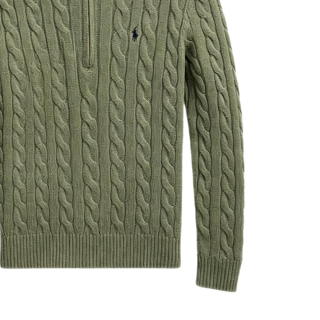 Polo Ralph Lauren FW25 Cable Knit Cotton Quarter-Zip Pullover Sweater Standard Fit Men sweater 710919213-024