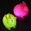 Luminous Glowing Ball Fluffy Bunny Stress Ball Soft TPR Fidget Toy with Color-Changing Lights Sensory Decompression Gadget for Kids Adults