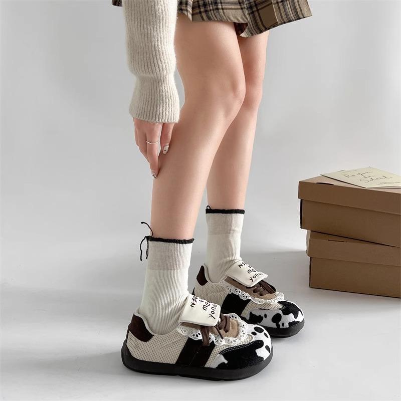 2025 Spring and Summer Retro Super Fire Round Head Platform German Training Shoes Women's New Light Casual Sports Forrest Gump Board Shoes