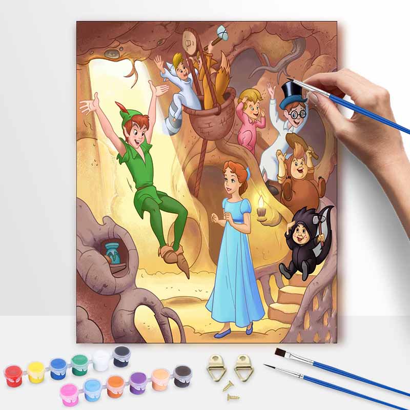 Disney Peter Pan Painting Kits Hand Painting Home Decor Craft Gift Ideas Disney Peter Pan Adventure DIY Painting Home Decor Art Gift Ideas 20x30cm